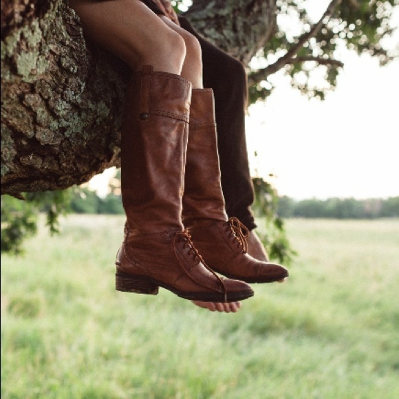 SAM EDELMAN TALL BROWN CAP TOE BOOT - Picture 2 of 10